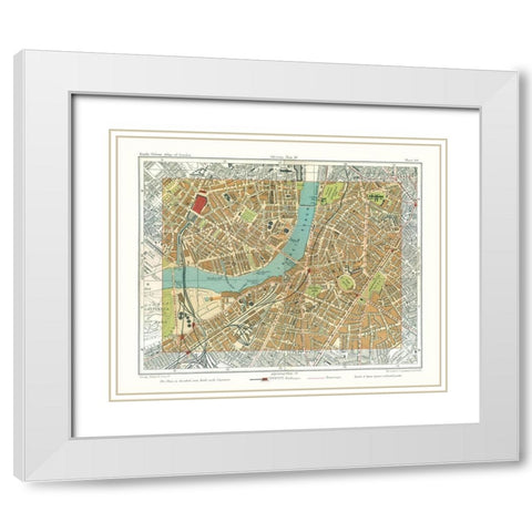 Lambeth London England - Philip 1904 White Modern Wood Framed Art Print with Double Matting by Philip
