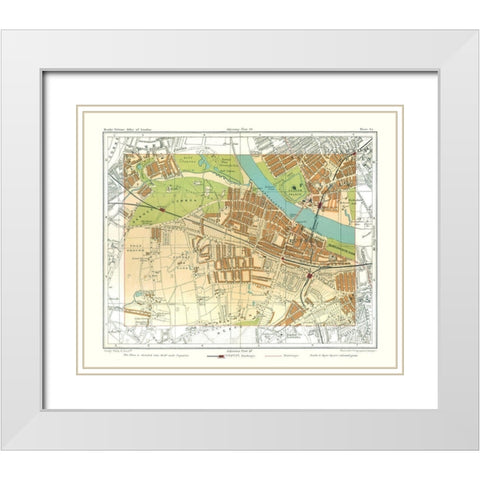 Putney London England - Philip 1904 White Modern Wood Framed Art Print with Double Matting by Philip