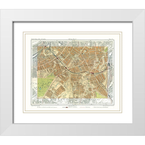 Stockwell London England - Philip 1904 White Modern Wood Framed Art Print with Double Matting by Philip