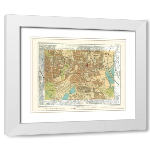 Tottenham London England - Philip 1904 White Modern Wood Framed Art Print with Double Matting by Philip