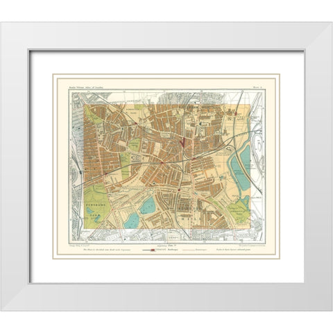 Tottenham London England - Philip 1904 White Modern Wood Framed Art Print with Double Matting by Philip