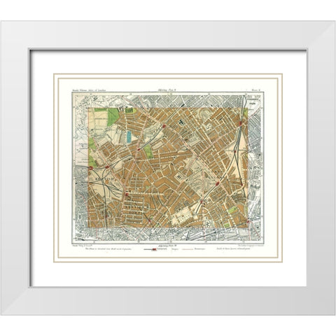 Holloway London England - Philip 1904 White Modern Wood Framed Art Print with Double Matting by Philip