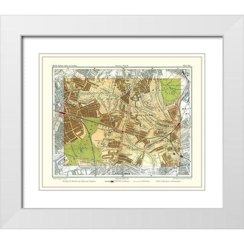 Tooting Commons London England - Philip 1904 White Modern Wood Framed Art Print with Double Matting by Philip