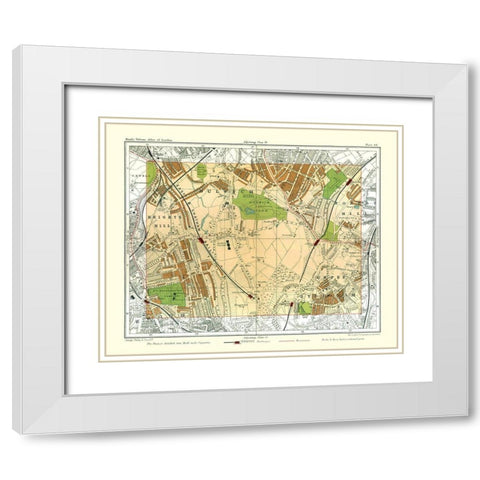 Dulwich London England - Philip 1904 White Modern Wood Framed Art Print with Double Matting by Philip
