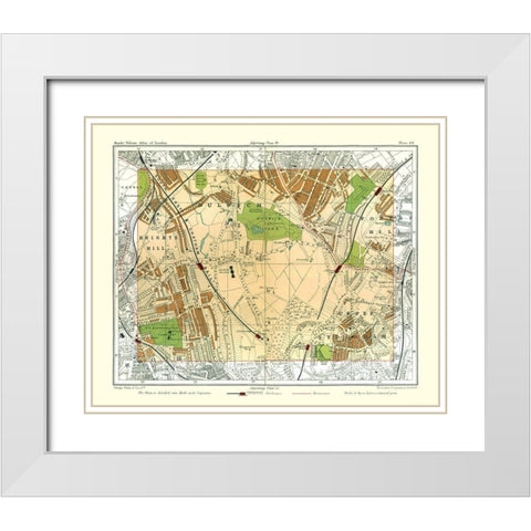 Dulwich London England - Philip 1904 White Modern Wood Framed Art Print with Double Matting by Philip