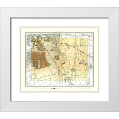 Mottingham London England - Philip 1904 White Modern Wood Framed Art Print with Double Matting by Philip