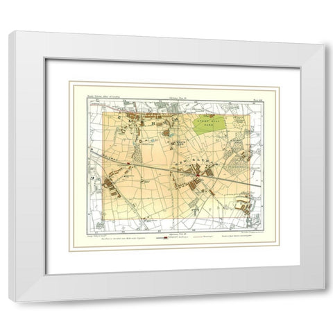 New Eltham London England - Philip 1904 White Modern Wood Framed Art Print with Double Matting by Philip