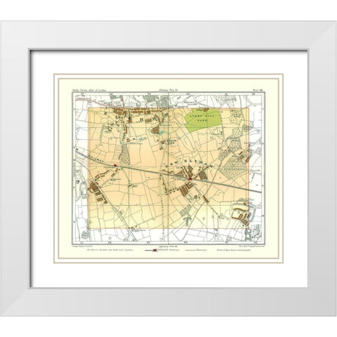 New Eltham London England - Philip 1904 White Modern Wood Framed Art Print with Double Matting by Philip