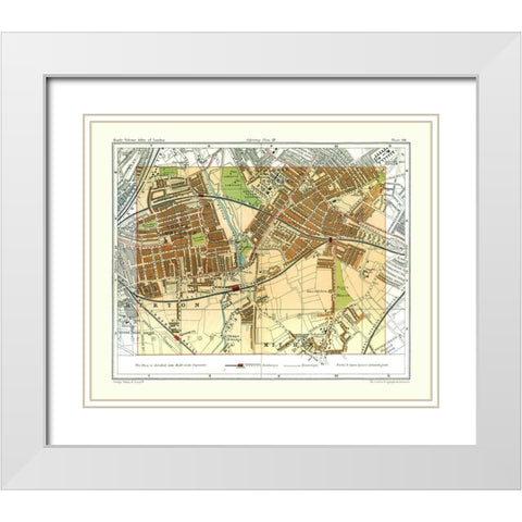 South Wimbledon London England - Philip 1904 White Modern Wood Framed Art Print with Double Matting by Philip