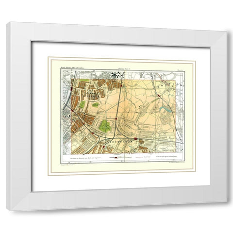 Beckenham London England - Philip 1904 White Modern Wood Framed Art Print with Double Matting by Philip