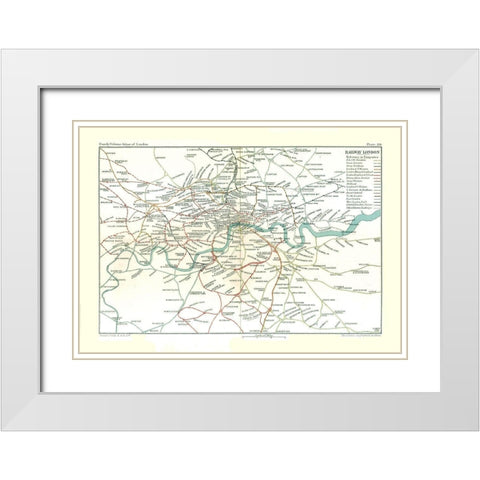 Old Great Britain London Railways England White Modern Wood Framed Art Print with Double Matting by Philip
