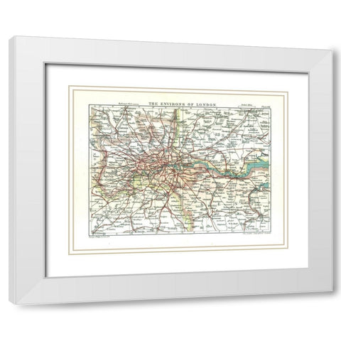 London England - Philip 1904 White Modern Wood Framed Art Print with Double Matting by Philip