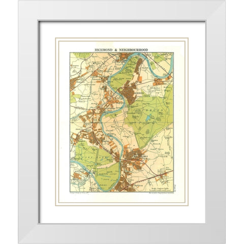 Richmond London England - Philip 1904 White Modern Wood Framed Art Print with Double Matting by Philip