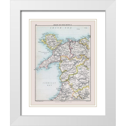 West England - Bartholomew 1892 White Modern Wood Framed Art Print with Double Matting by Bartholomew