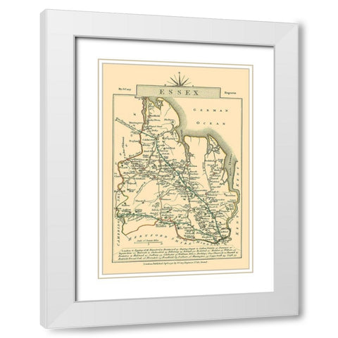 Great Britain Essex County England - Cary 1792 White Modern Wood Framed Art Print with Double Matting by Cary