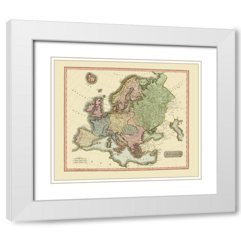 Norway Spain Portugal France Germany Hungary White Modern Wood Framed Art Print with Double Matting by Thomson