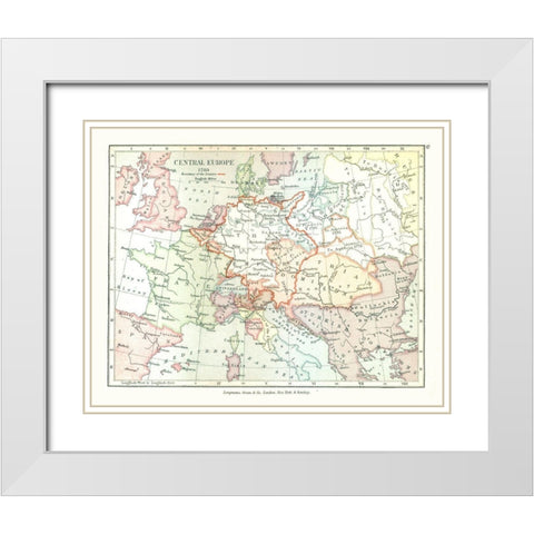 Central Europe 1789 - Gardiner 1902 White Modern Wood Framed Art Print with Double Matting by Gardiner