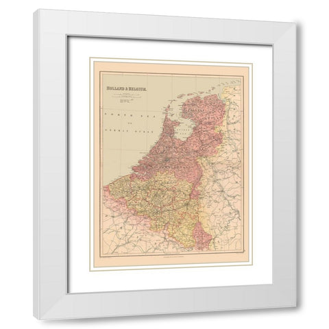 Holland Belgium Europe - Black 1867 White Modern Wood Framed Art Print with Double Matting by Black