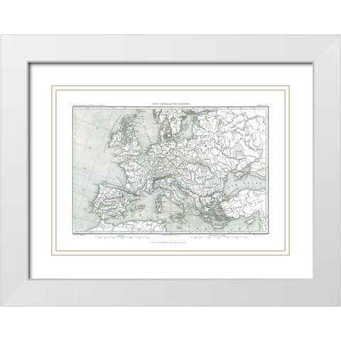Europe - Thiers 1866 White Modern Wood Framed Art Print with Double Matting by Thiers