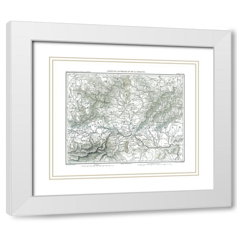 Moravia Austria Europe - Thiers 1866 White Modern Wood Framed Art Print with Double Matting by Thiers