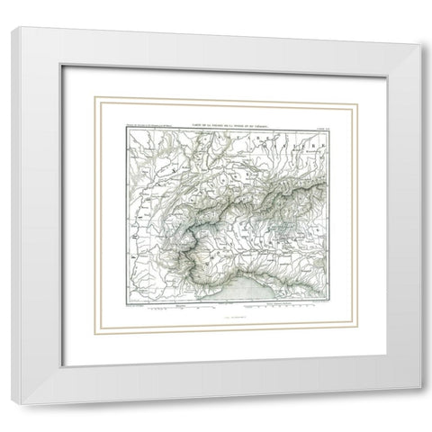 Swabia Germany Piedmont Italy Europe - Thiers 1866 White Modern Wood Framed Art Print with Double Matting by Thiers