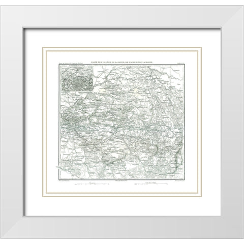 Europe Seine Aube Marne Valleys France White Modern Wood Framed Art Print with Double Matting by Thiers