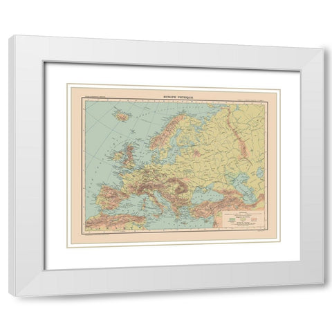 Physical Europe - Schrader 1908 White Modern Wood Framed Art Print with Double Matting by Schrader