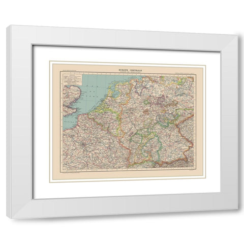 Central Europe - Schrader 1908 White Modern Wood Framed Art Print with Double Matting by Schrader
