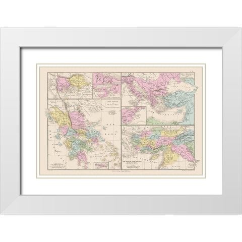 Eastern Europe Middle East - Drioux 1882 White Modern Wood Framed Art Print with Double Matting by Drioux