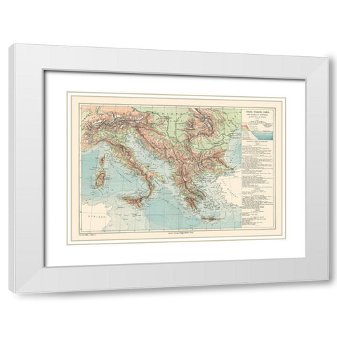 Europe Italy Turkey Greece - Drioux 1882 White Modern Wood Framed Art Print with Double Matting by Drioux