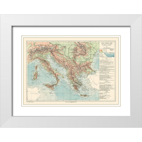 Europe Italy Turkey Greece - Drioux 1882 White Modern Wood Framed Art Print with Double Matting by Drioux