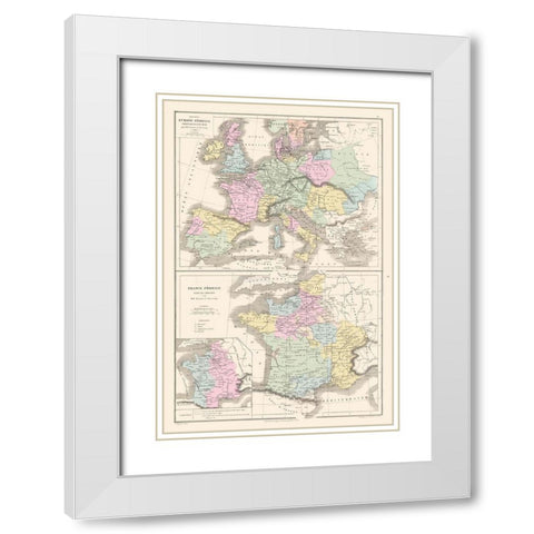 Feudal Europe 888 to 1095 Before Crusades White Modern Wood Framed Art Print with Double Matting by Drioux