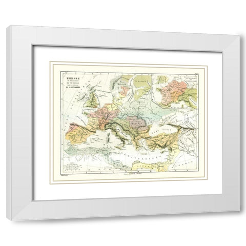 Ancient Europe Early 6th Century - Cortambert 1880 White Modern Wood Framed Art Print with Double Matting by Cortambert