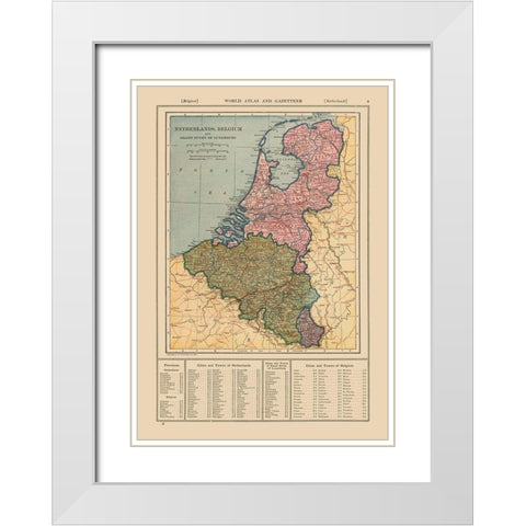 Europe Netherlands Belgium - Reynold 1921 White Modern Wood Framed Art Print with Double Matting by Reynold