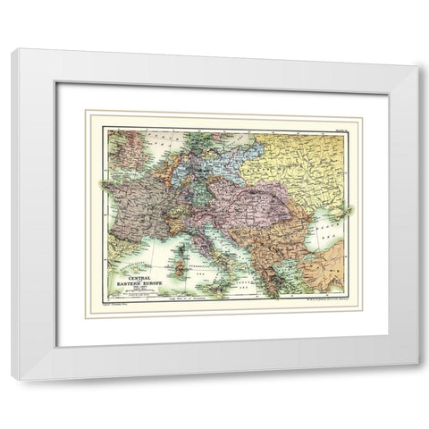 Central Eastern Europe 1814-1863 - Poole 1902 White Modern Wood Framed Art Print with Double Matting by Poole
