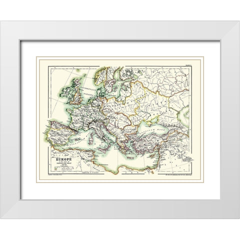 Europe 768-814 Charles the Great - Poole 1902 White Modern Wood Framed Art Print with Double Matting by Poole