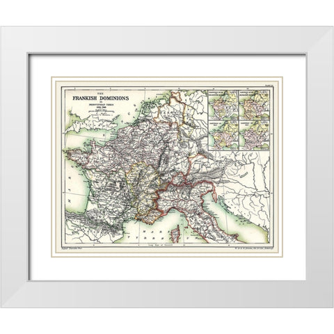 Europe Frankish Dominions Merovingian 486-768 White Modern Wood Framed Art Print with Double Matting by Poole