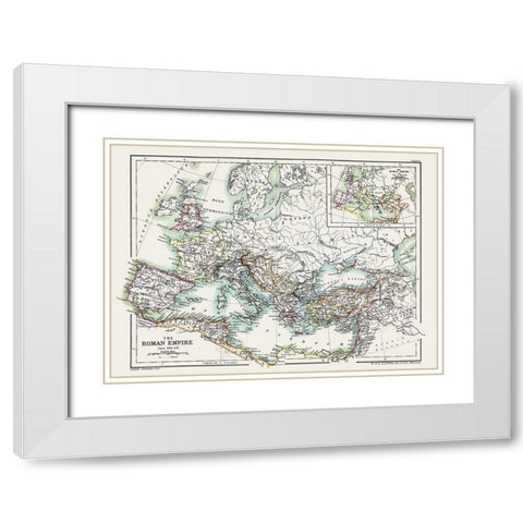 Roman Empire 350 AD - Poole 1902 White Modern Wood Framed Art Print with Double Matting by Poole
