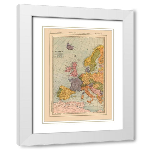 Western Europe - Reynold 1921 White Modern Wood Framed Art Print with Double Matting by Reynold