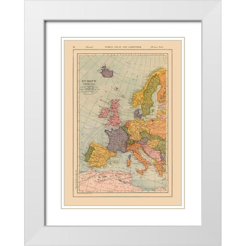 Western Europe - Reynold 1921 White Modern Wood Framed Art Print with Double Matting by Reynold