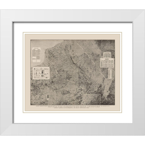 Pershings Western Front White Modern Wood Framed Art Print with Double Matting by Unknown