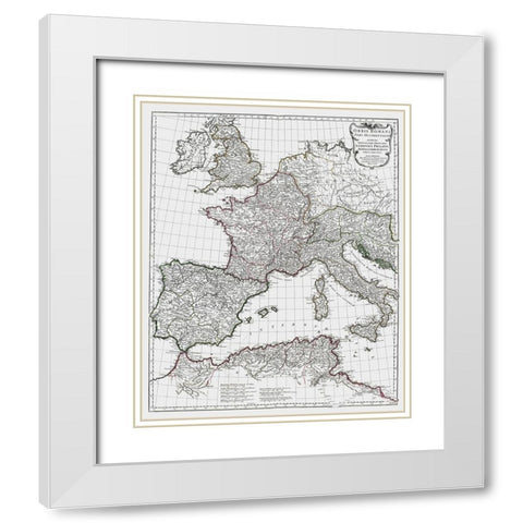 Ancient Europe - DAnville 1799 White Modern Wood Framed Art Print with Double Matting by D''Anville