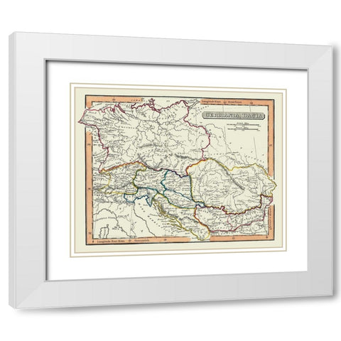 Europe Germania Dacia - Fenner 1830 White Modern Wood Framed Art Print with Double Matting by Fenner