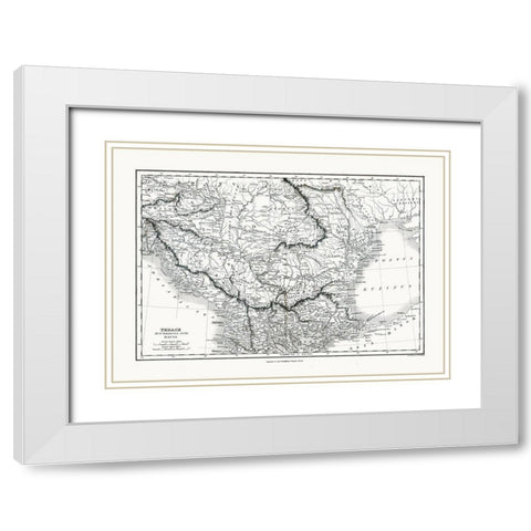 Europe Thrace Dacia Macedonia Greece - Oxford 1828 White Modern Wood Framed Art Print with Double Matting by Oxford