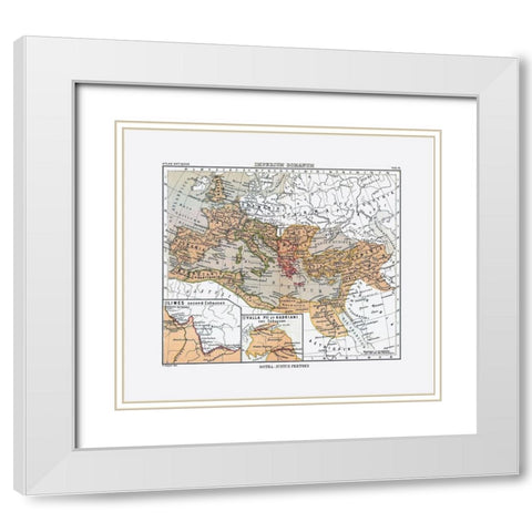 Europe Roman Empire - Perthes 1896 White Modern Wood Framed Art Print with Double Matting by Perthes