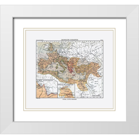 Europe Roman Empire - Perthes 1896 White Modern Wood Framed Art Print with Double Matting by Perthes