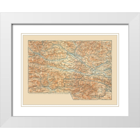 Europe Gailthaler Alpen Region Austria Italy White Modern Wood Framed Art Print with Double Matting by Baedeker