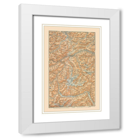 Europe Otztaler Alpen Germany Austria Italy White Modern Wood Framed Art Print with Double Matting by Baedeker