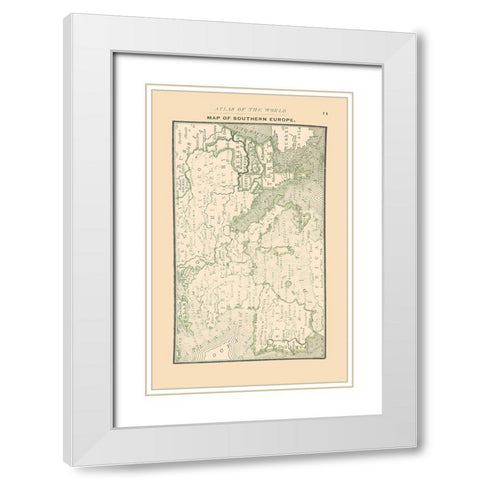 Southern Europe - Alden 1886 White Modern Wood Framed Art Print with Double Matting by Alden