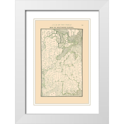 Southern Europe - Alden 1886 White Modern Wood Framed Art Print with Double Matting by Alden